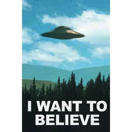 I Want To Believe TV Show UFO Vivid Color Cool Wall Decor Art Print Poster 24x36