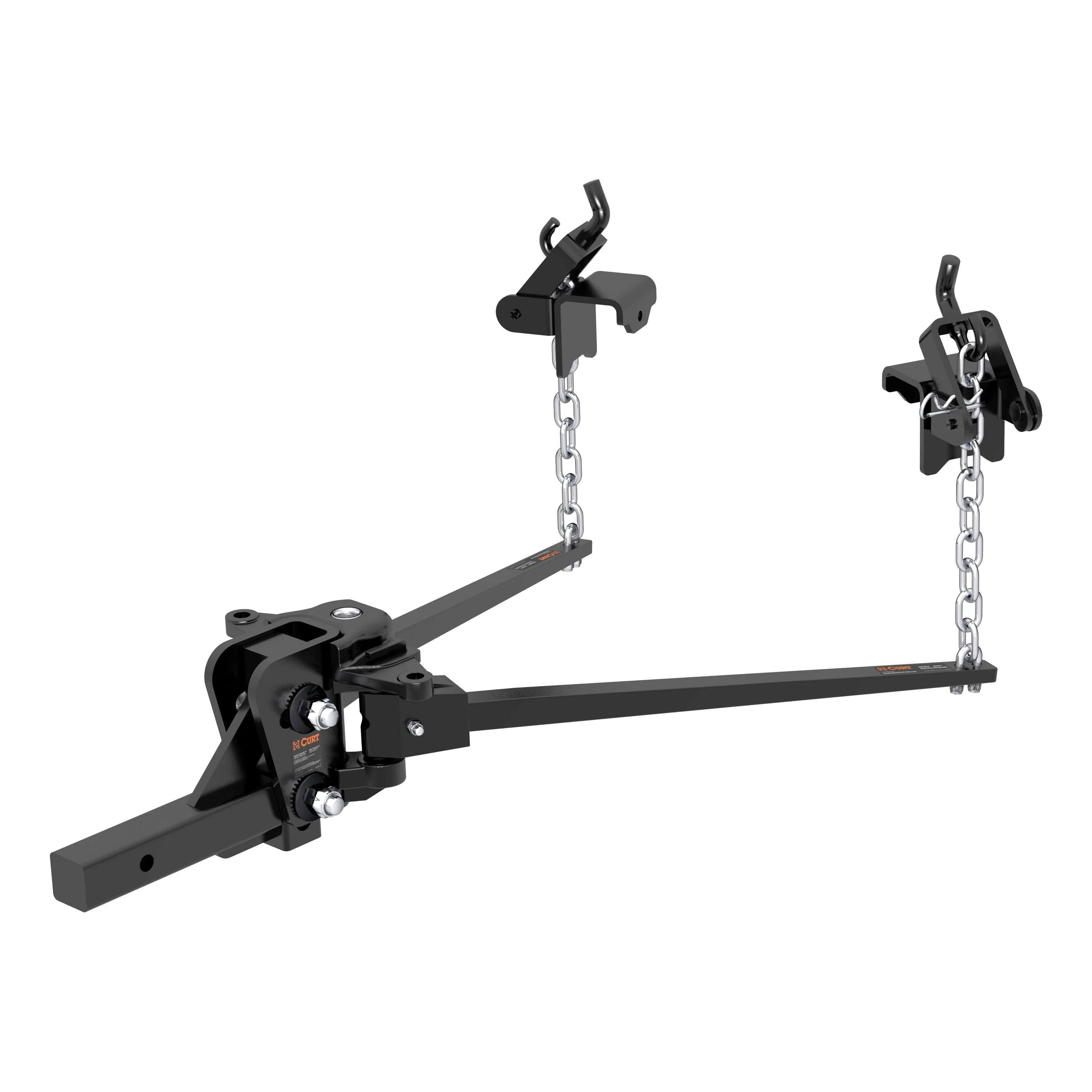 CURT 17302 Long Trunnion Bar Weight Distribution Hitch, Up to 10K, 2-Inch Shank , Black