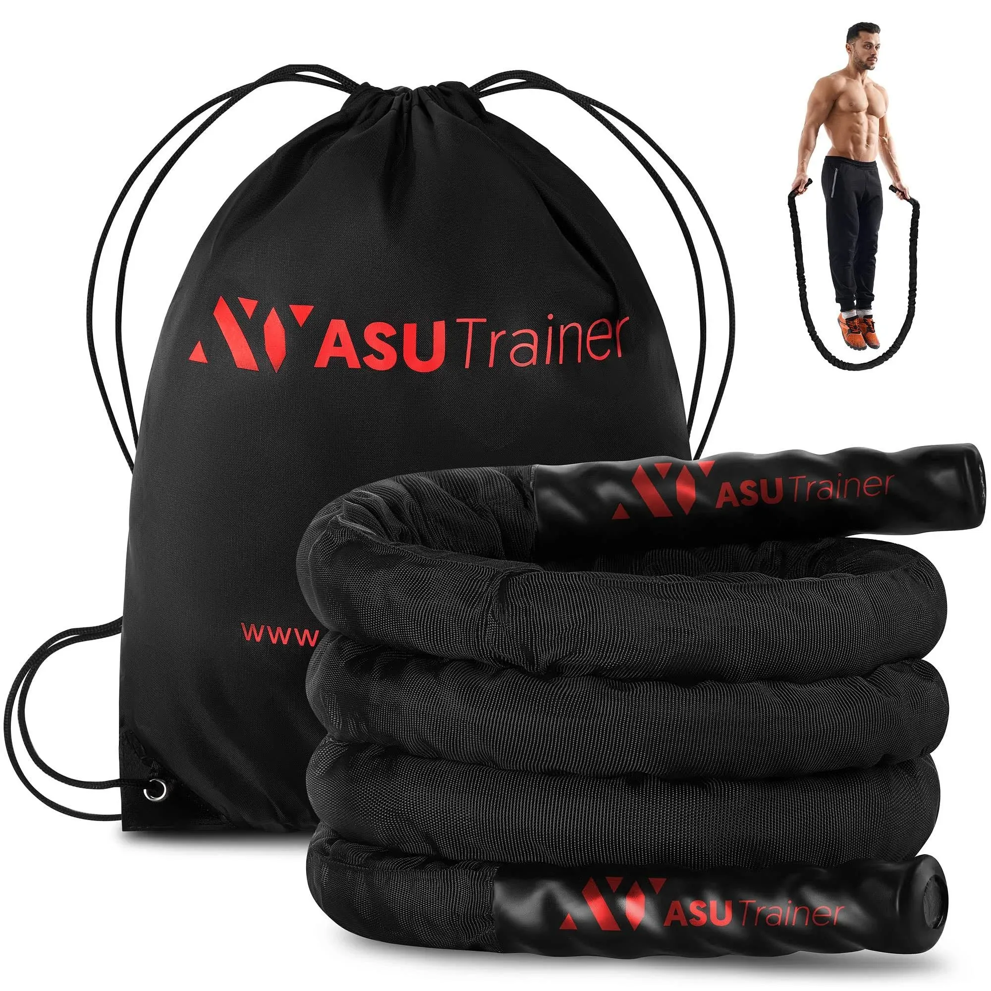 Weighted Jump Rope by ASU Trainer 1.5" x 9.2 F - 4.5 lbs.