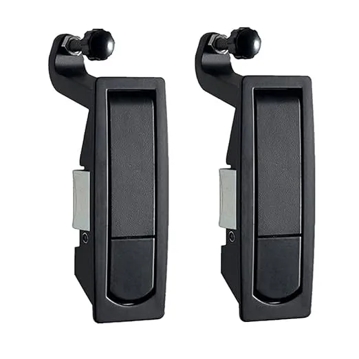 2PCS Compression Latch Lock Trigger Latch Lock, Zinc Alloy Adjustable Lever Hand Operated Compression Latch with Raised Trigger, Non-Locking, Flush Lever Latch (Black)