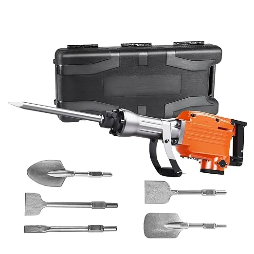 VEVOR Demolition Jack Hammer, MAX 2200W Electric Jackhammer Heavy Duty, 1350 BPM Concrete Breaker 4pcs Chisels Bit Chipping W/Case, Gloves