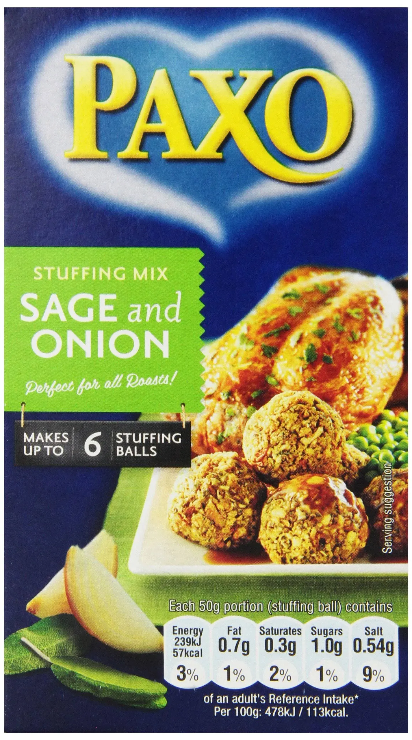 Paxo Sage and Onion Stuffing, 0.13-Ounce (Pack of 8)