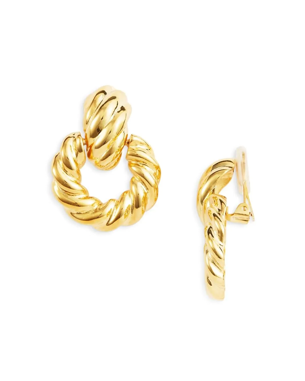 Doorknocker Clip On Earrings In Gold