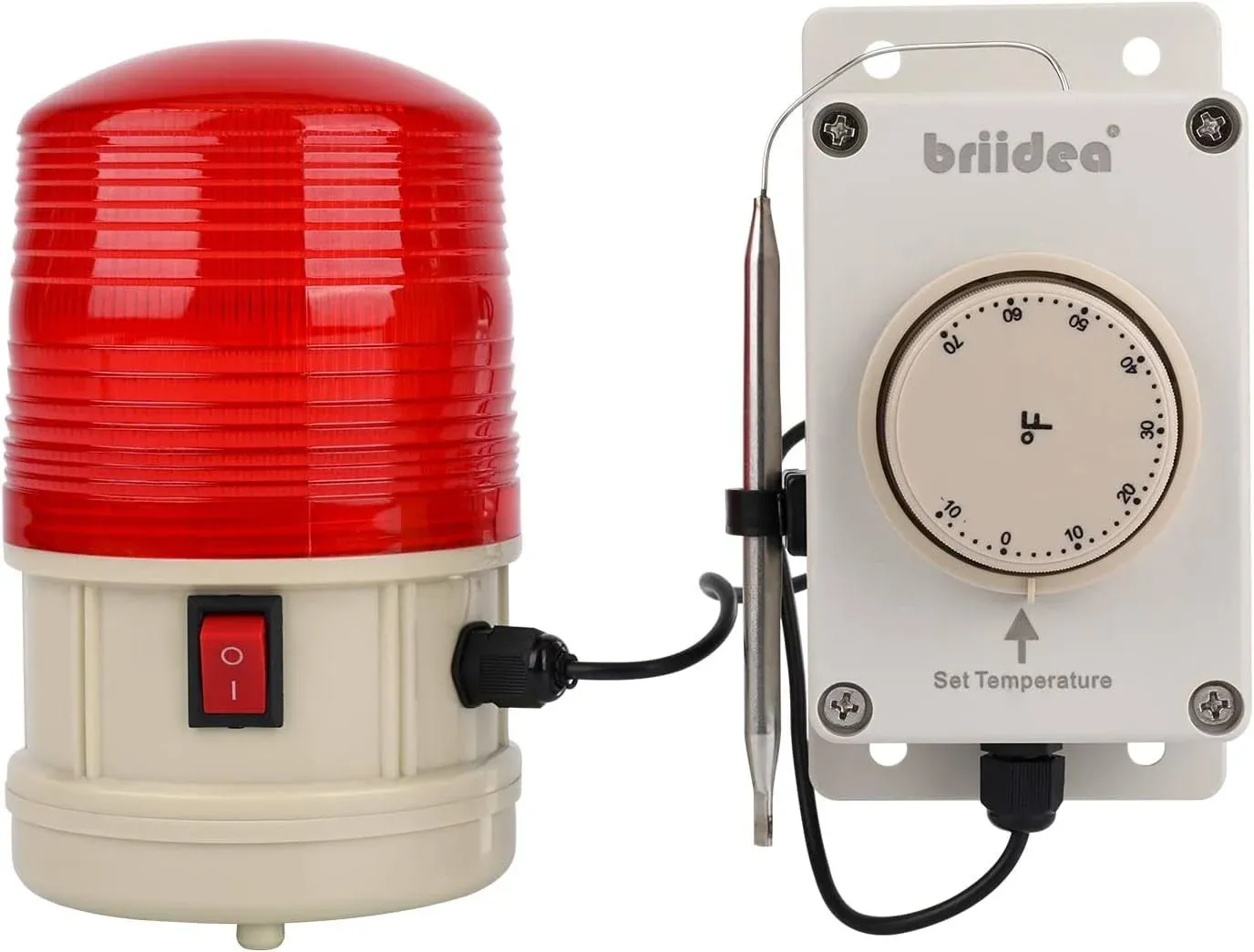 briidea Temperature Warning Light, Low Temperature Warning Light Can Set from -10°F to 70°F and Send a Dazzling Flash Alarm for Preventing Damage to Property When You're Away