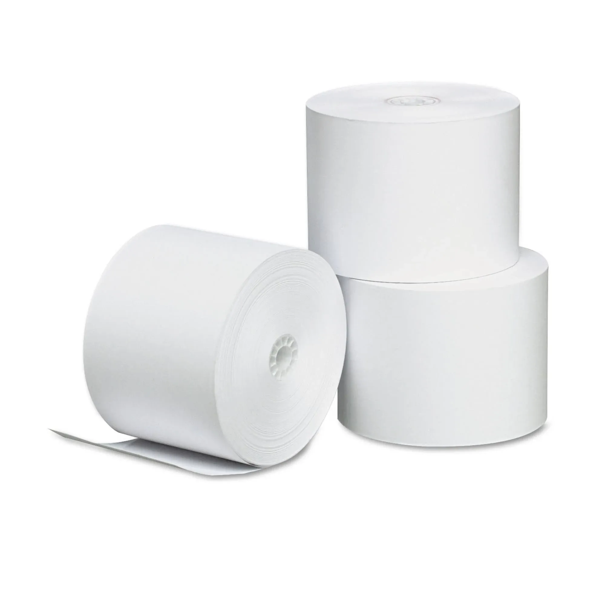 UNIVERSAL ONE Paper Roll: 165 ft Lg, 2 1/4 in Wd, White, 3 PK