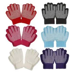 Gilbin Magic-Stretch Gripper Glove, Kids Size, Colorful Set, 6 Pair