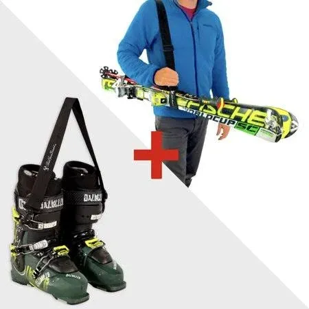 StoreYourBoard Set of Ski and Boot Carrier Straps & Ski and Ski Pole Carrier