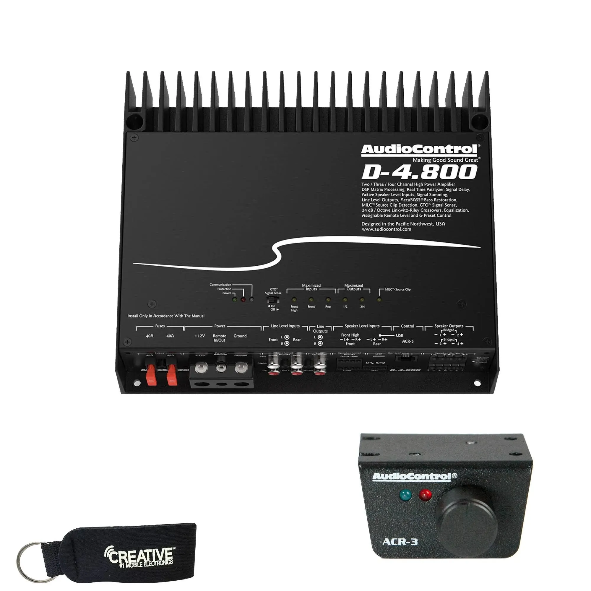 AudioControl D-4.800 High-Power 4 Channel DSP Matrix Amplifier with Accubass ...