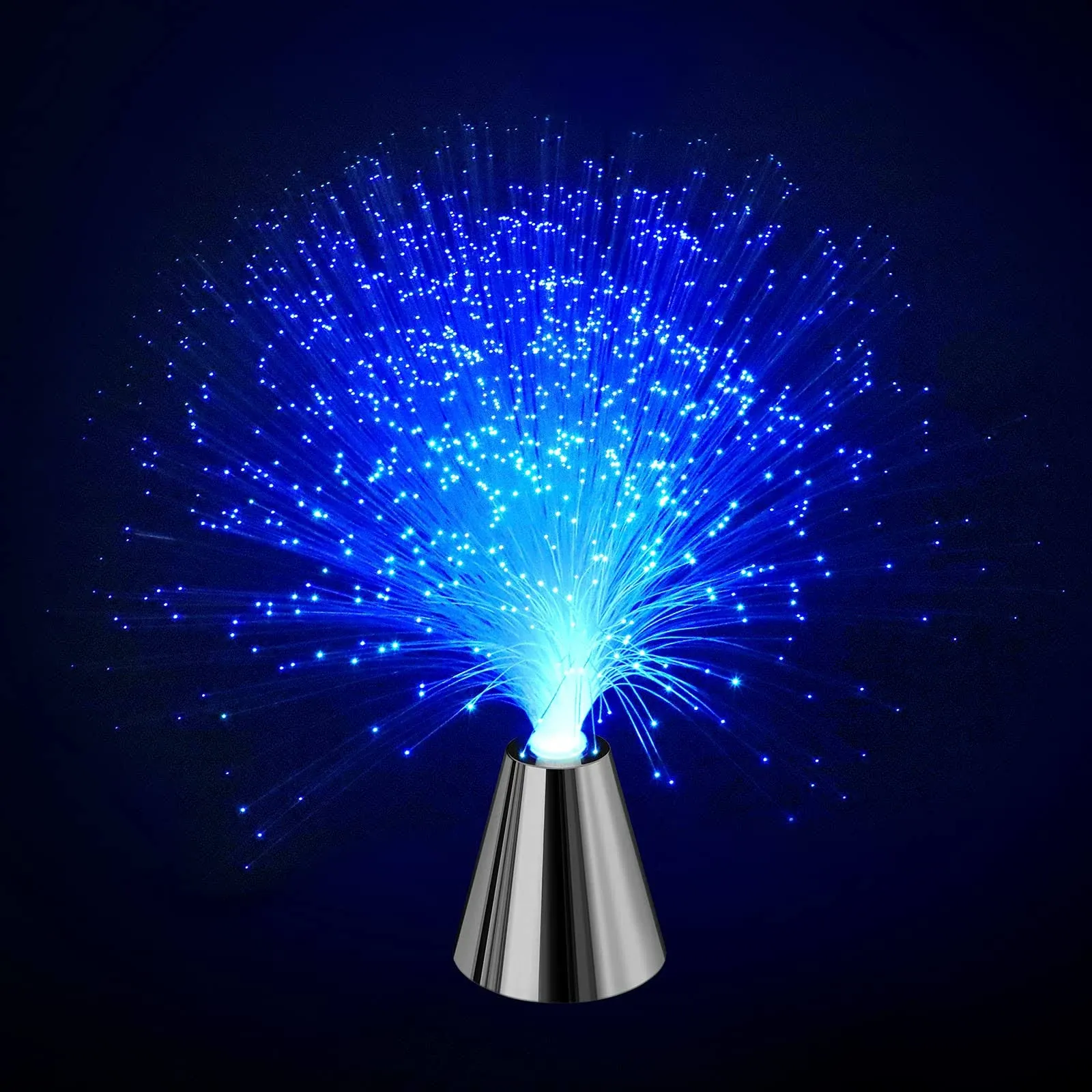 PEN&amp;H Sensory Fiber Optic Lamp - LED Color Changing with Cone Base - Fiber Optic