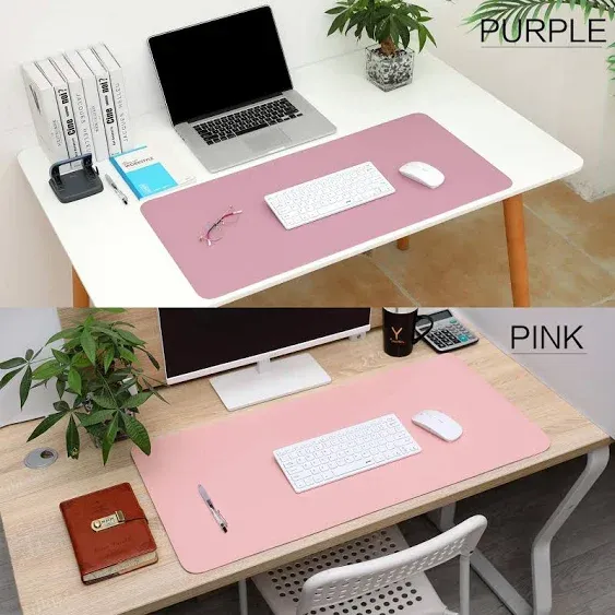 Dual Sided Leather Desk Pad (31.5 X 15.7&#034;), Office Waterproof Desk Mat, PU Mouse