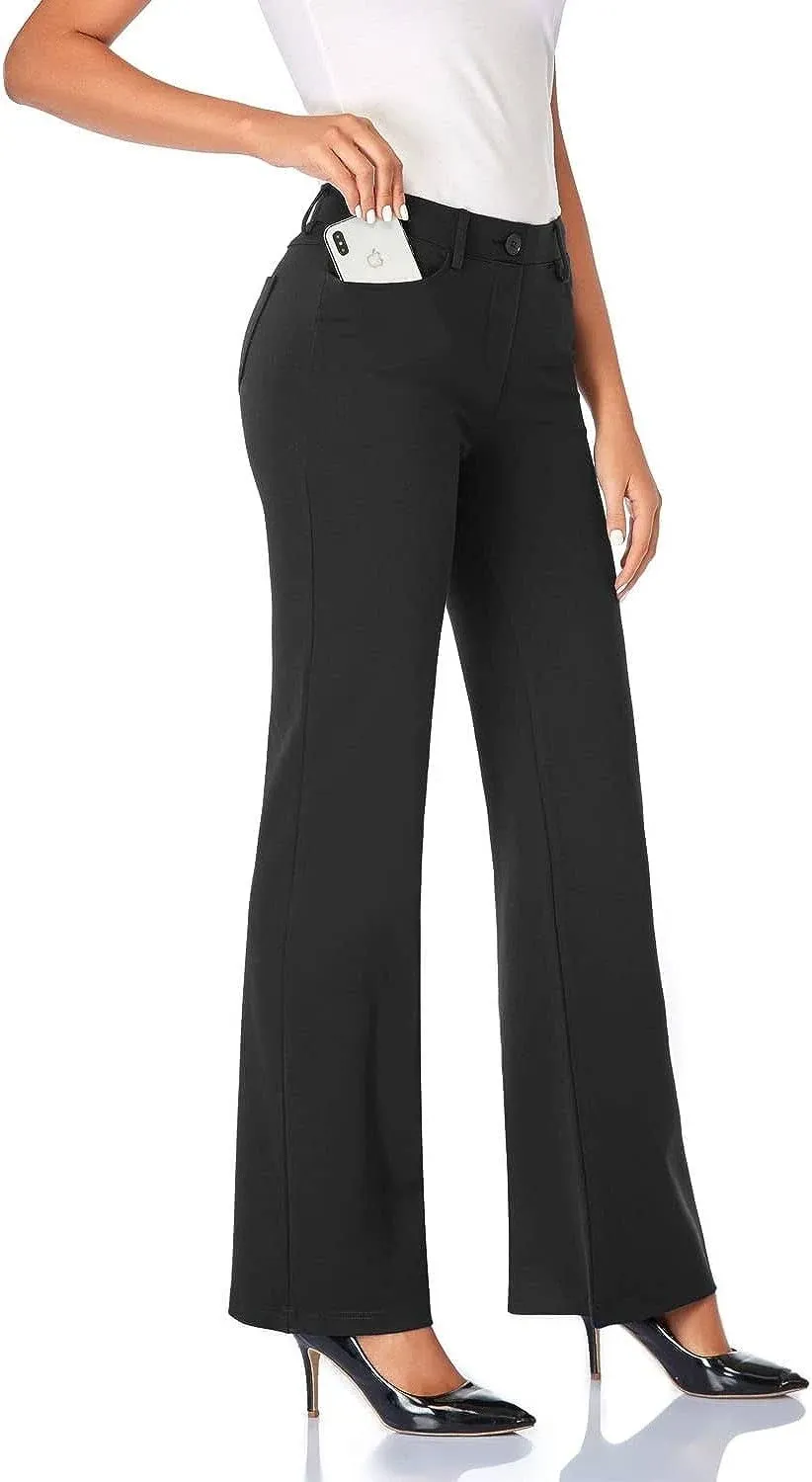 Tapata Women's 28''/30''/32''/34'' Stretchy Bootcut Dress Pants with Pockets Tall, Petite, Regular for Office Work Business