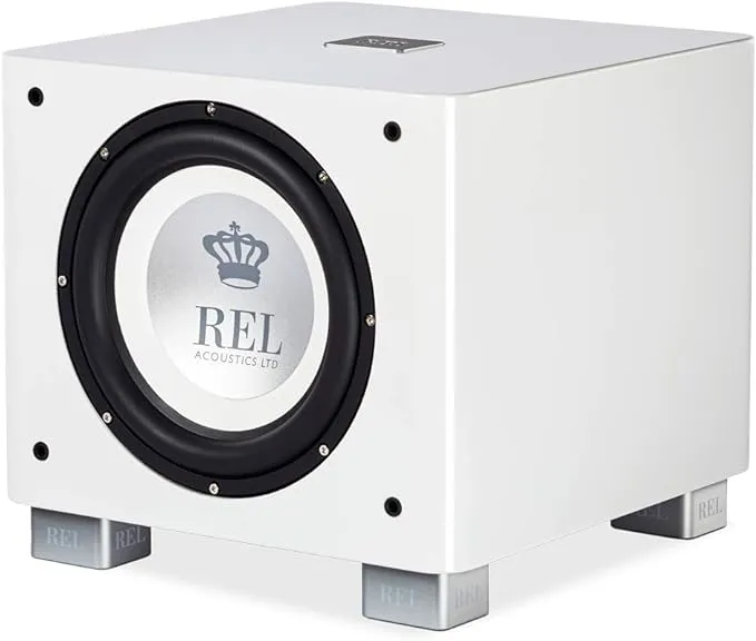 REL Acoustics T/9x Subwoofer, 10 inch Front-Firing Driver, Arrow™ Wireless Port, High Gloss White