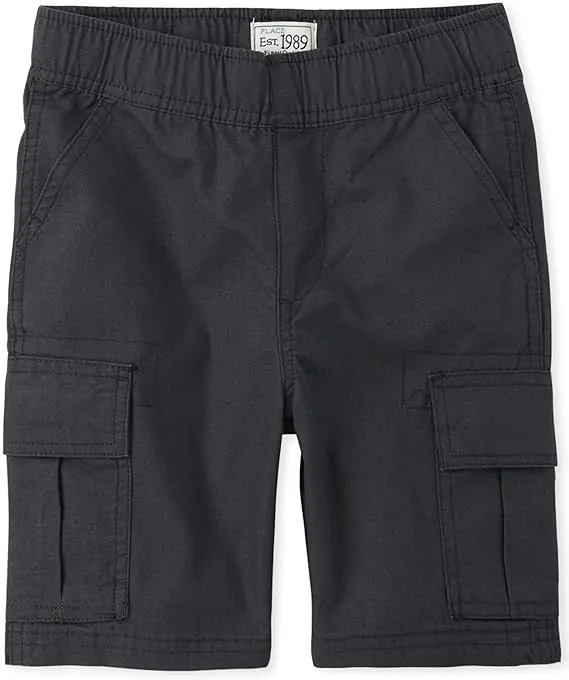 Toddler Boys Pull On Cargo Shorts - Black