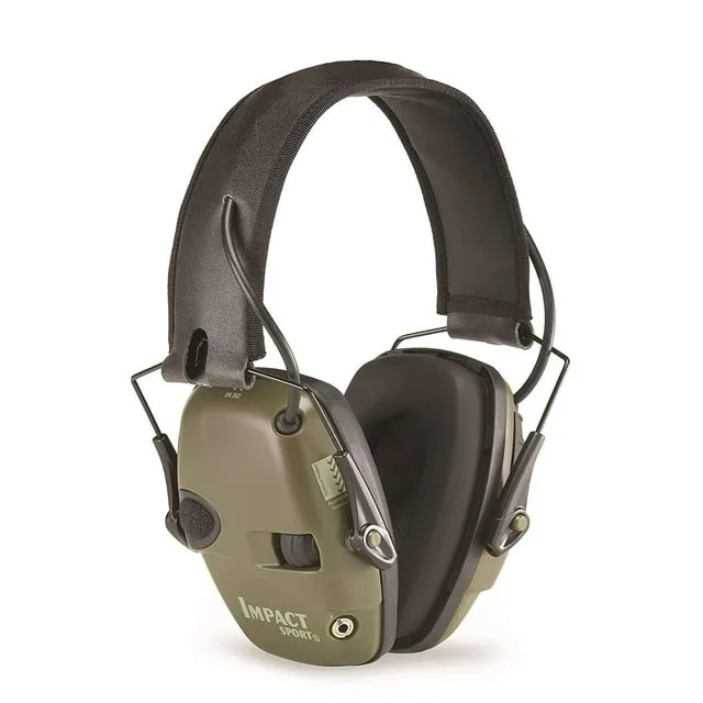 Howard Leight R-01526-PK2 by Honeywell Impact Sport Sound Amplification Electronic Shooting Earmuff, Green 2-Pack