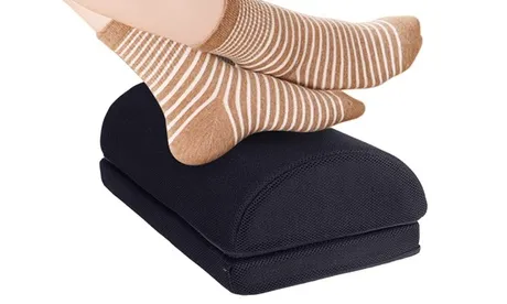 NewHome Ergonomic Footrest Cushion Under Desk Foot Rest Memory Foam Foot Stool