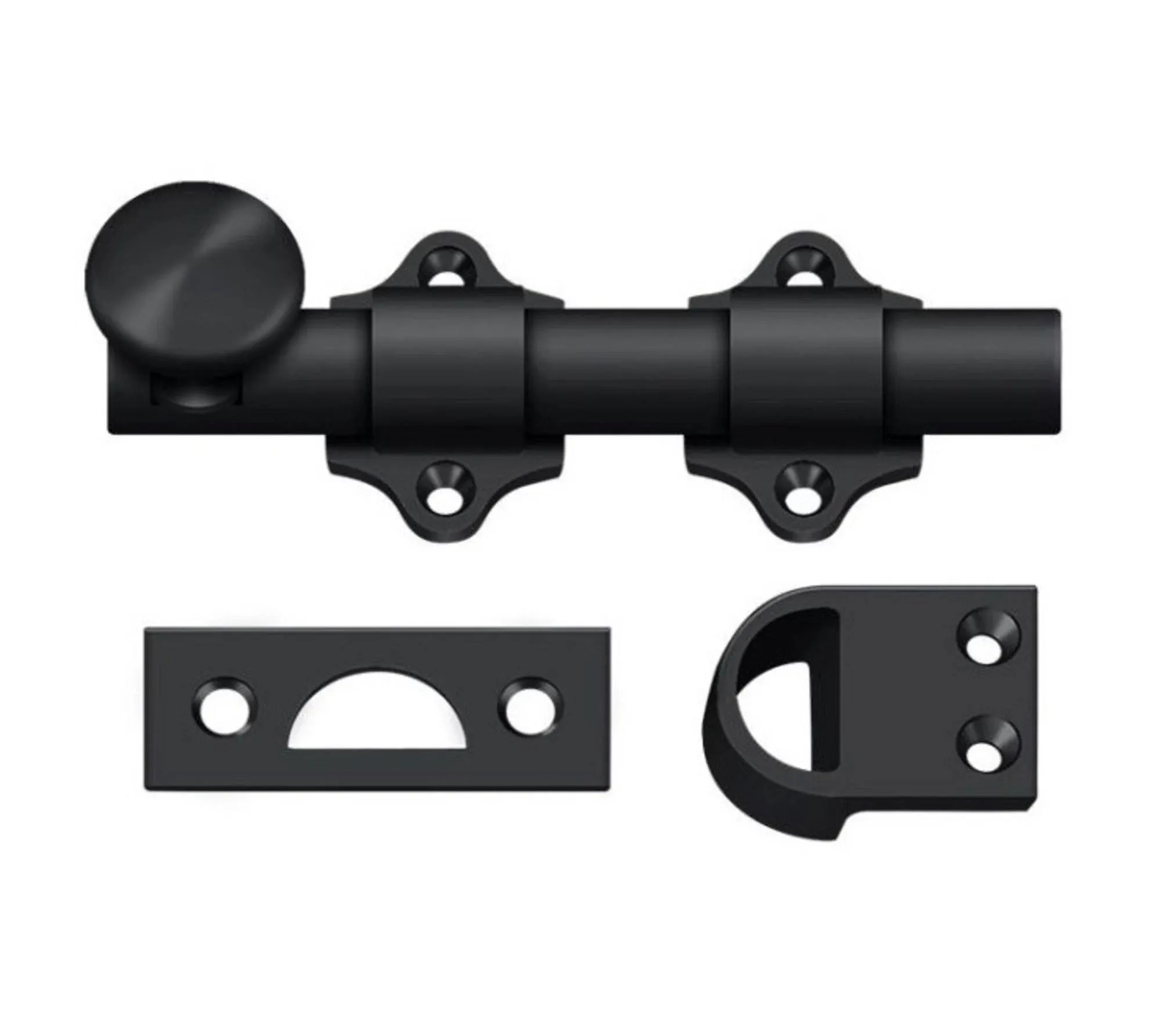 Deltana DDB425U19 4" Heavy Duty Dutch Door Bolt - Black