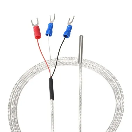 T-PRO RTD PT100 Temperature Sensors Three-wire System，Stainless Steel Probe(4×30MM) Range:-50℃-200℃ (3.3Feet)