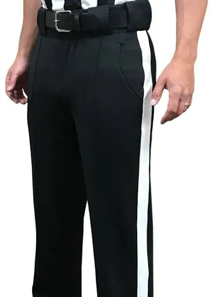 Smitty | FBS-185 | Warm Weather Football Referee Pants | New 'Tapered Fit | 1 1/4" White Stripe | Official's Choice! (36)