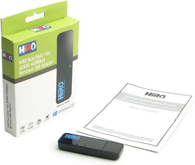 HiRO H50334 Dual Band 2.4G/5.8G 433Mbps Wireless WiFi WLAN USB Network Adapter