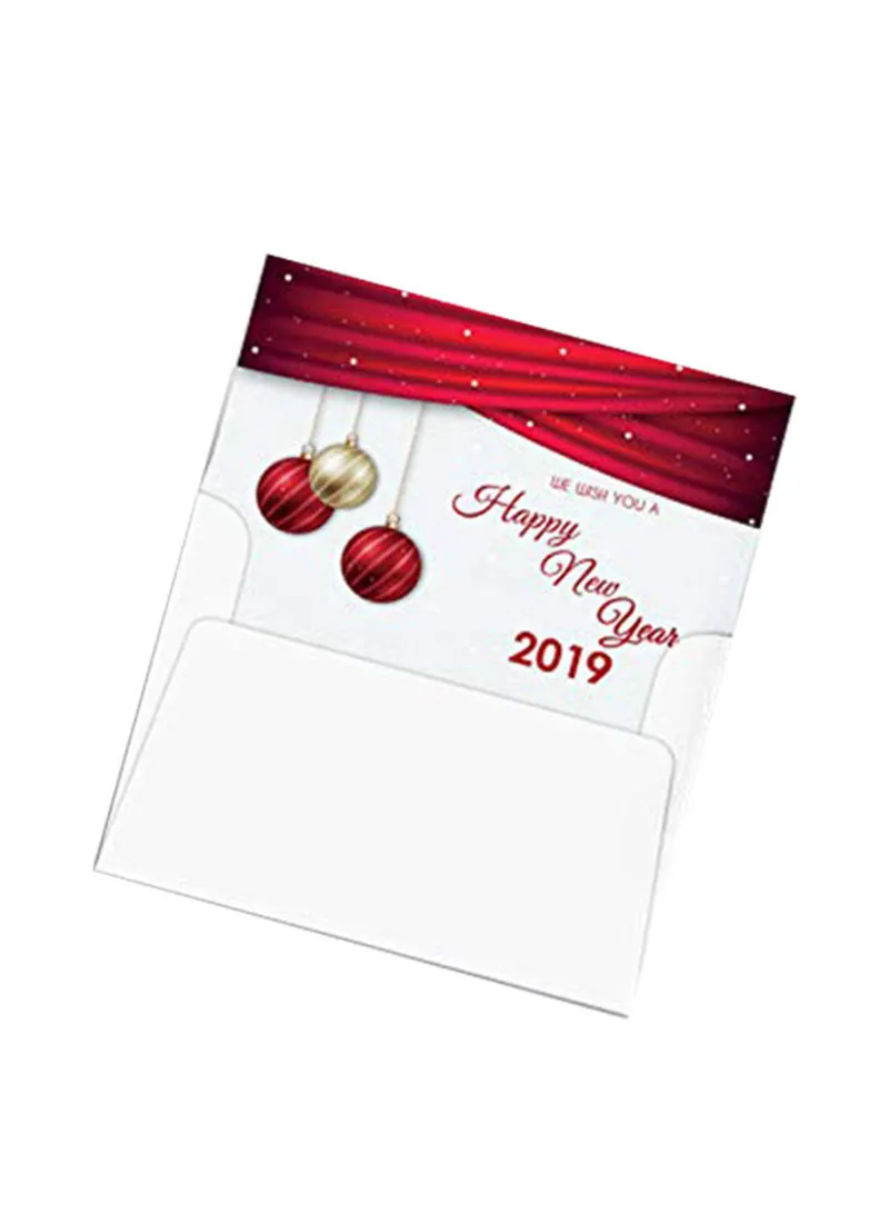 2025 We Wish You A Happy New Year Greeting Cards – Red Christmas Eve, Xmas, Holidays, Greetings, Invitations, Thank You, Announcements, Gifts, Presents – 25 per Pack – Envelopes Included (5" x 7")