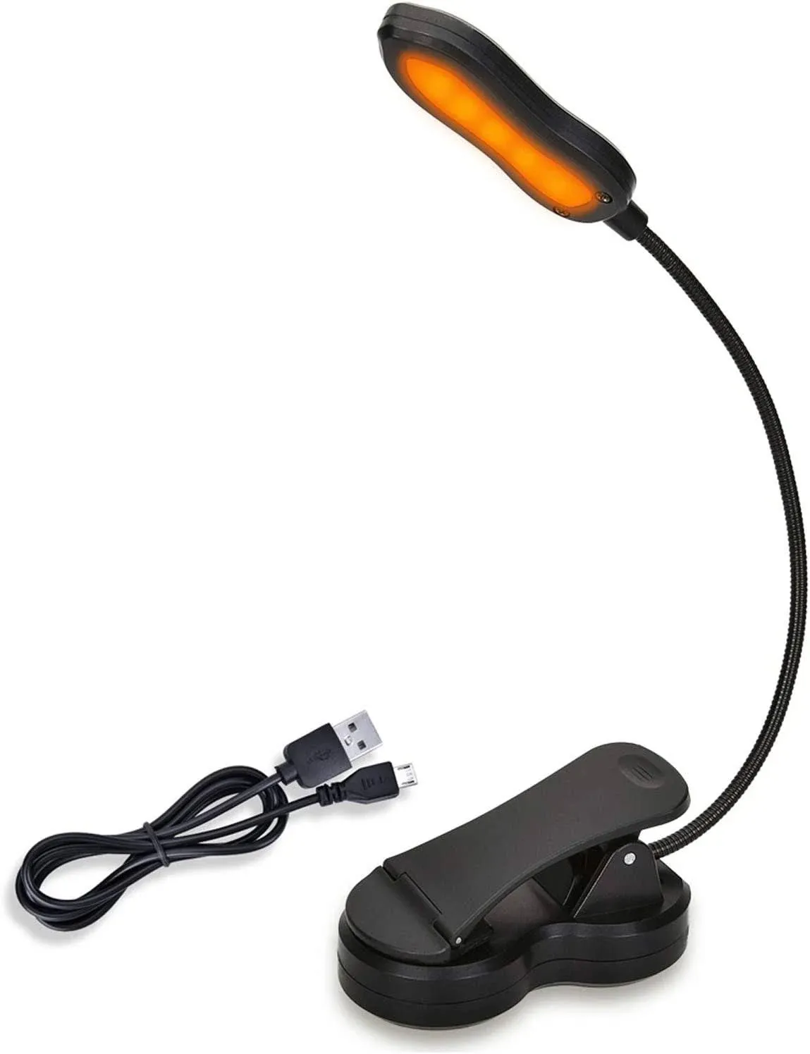 IGoober Amber Book Light, Rechargeable Blue Blocking Reading Clip On Lamp, 3 Eye