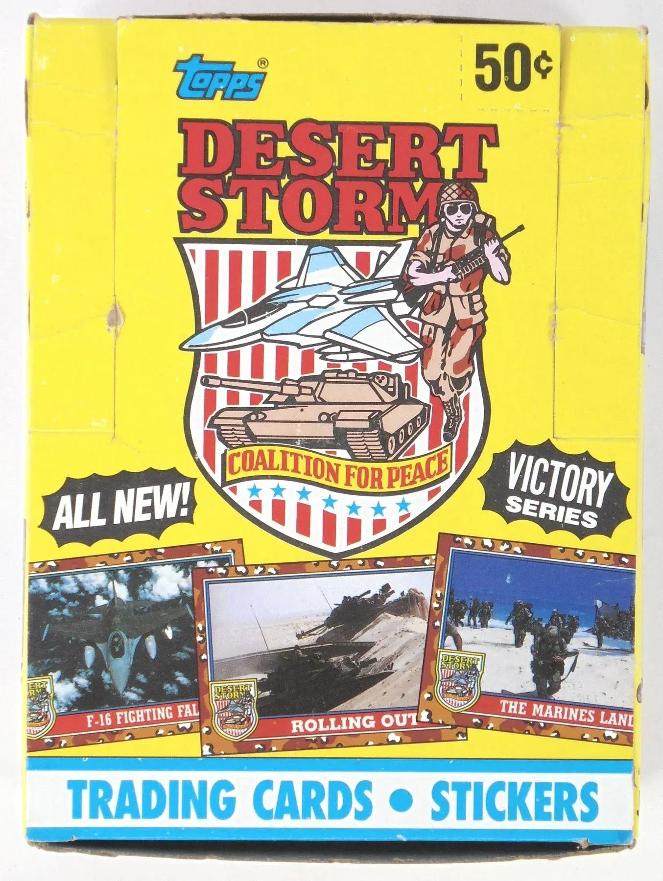 1991 Topps Desert Storm Victory Series 2 Trading Card Box (36 Packs) Yellow