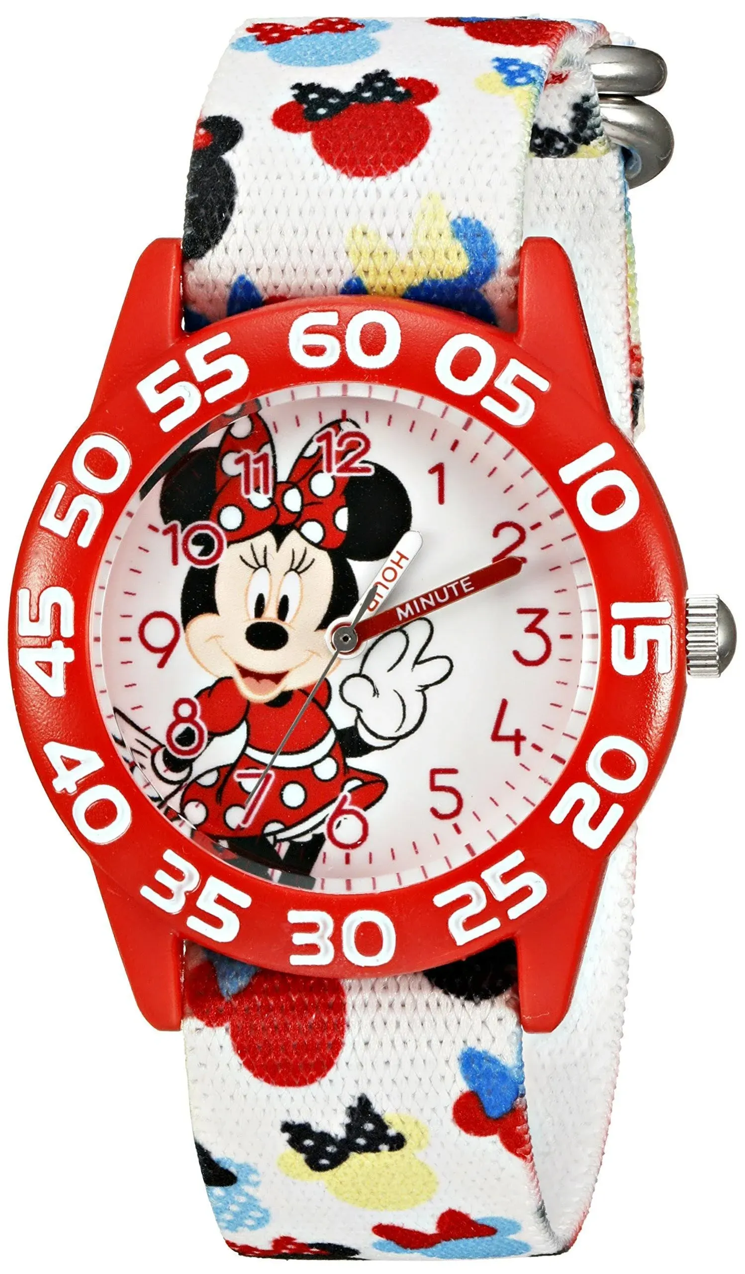 "Disney Minnie Mouse Girls' Red Plastic Time Teacher Watch"