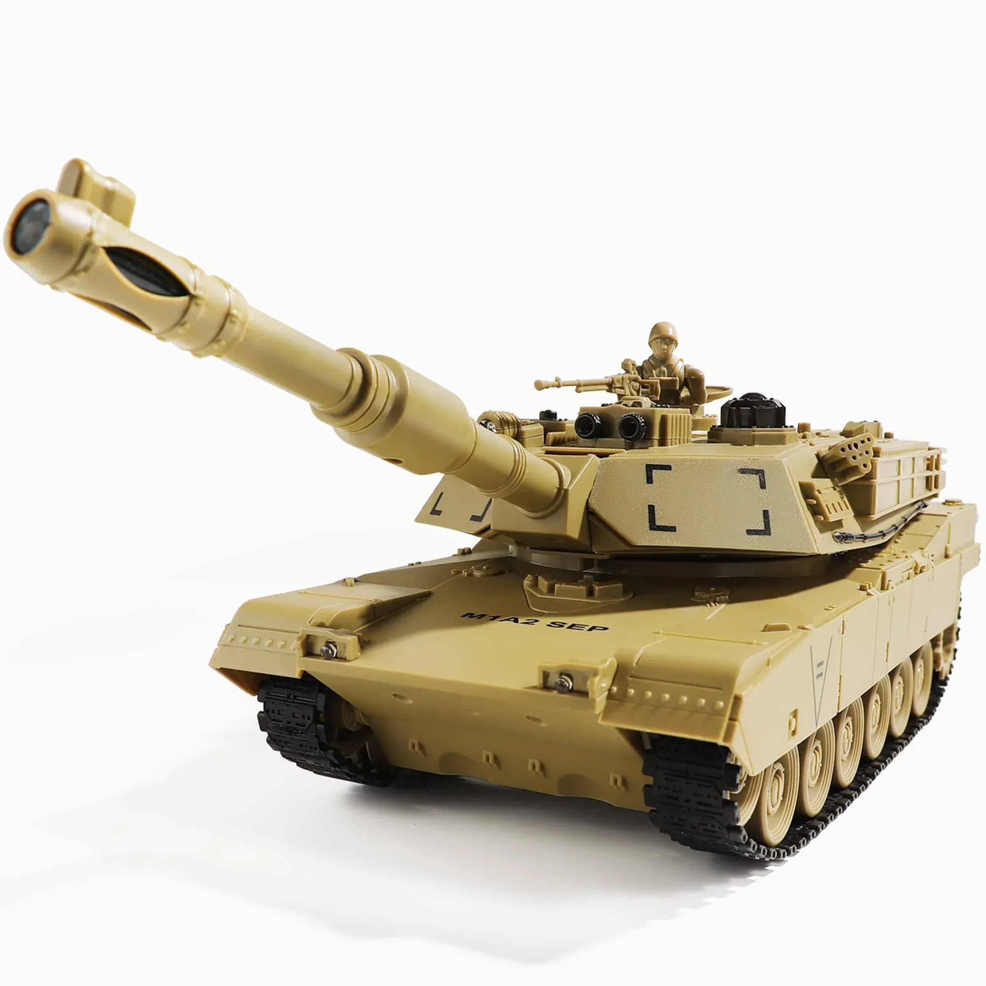 Bvrorere Remote Control Tank, US M1A2 Abrams Army Tank Toy, 1:28 Scale 9 Chan...