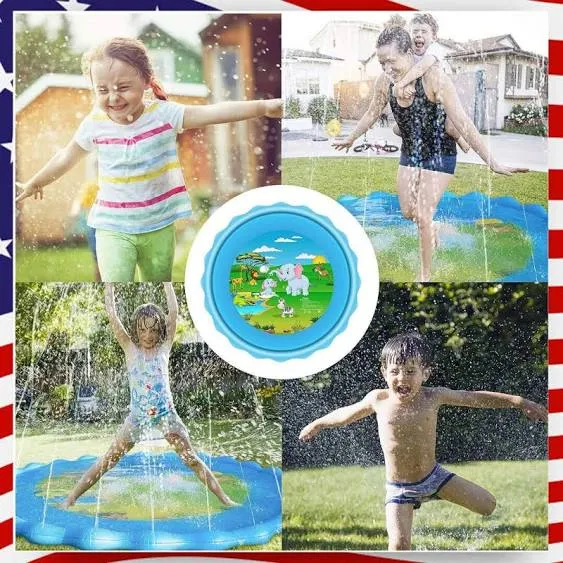 79" Sprinkler & Splash Play Mat Splash Pad Inflatable Summer Outdoor