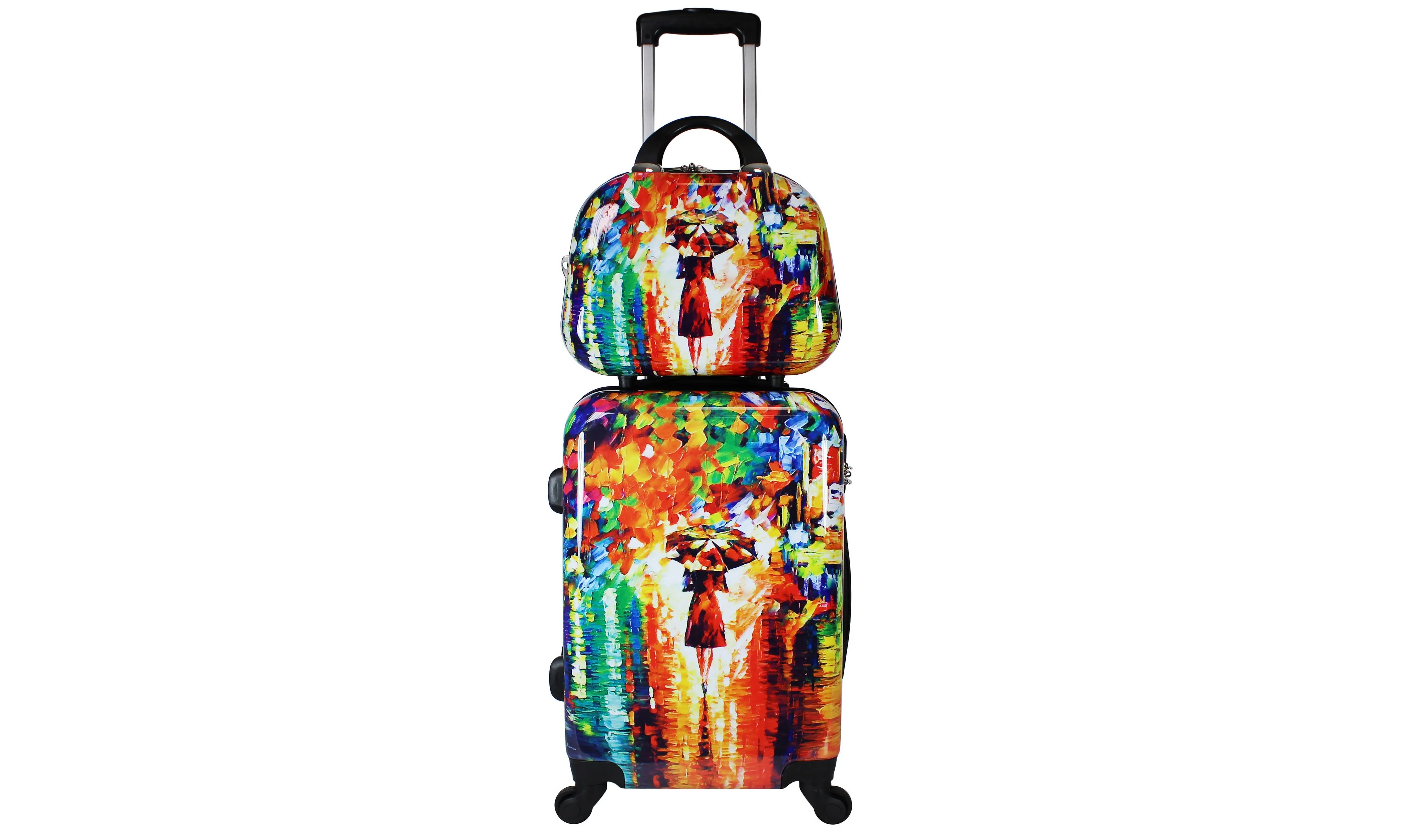 World Traveler 2-Piece Carry-On Hardside Spinner Luggage Set - Paris Nights