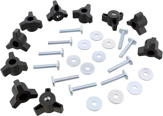 Deadwood Crafted Tools 3 Star Knobs Kit - 10pk 5/16in-18 Knob Set with Jig Knobs and Bolts for Clamping Projects