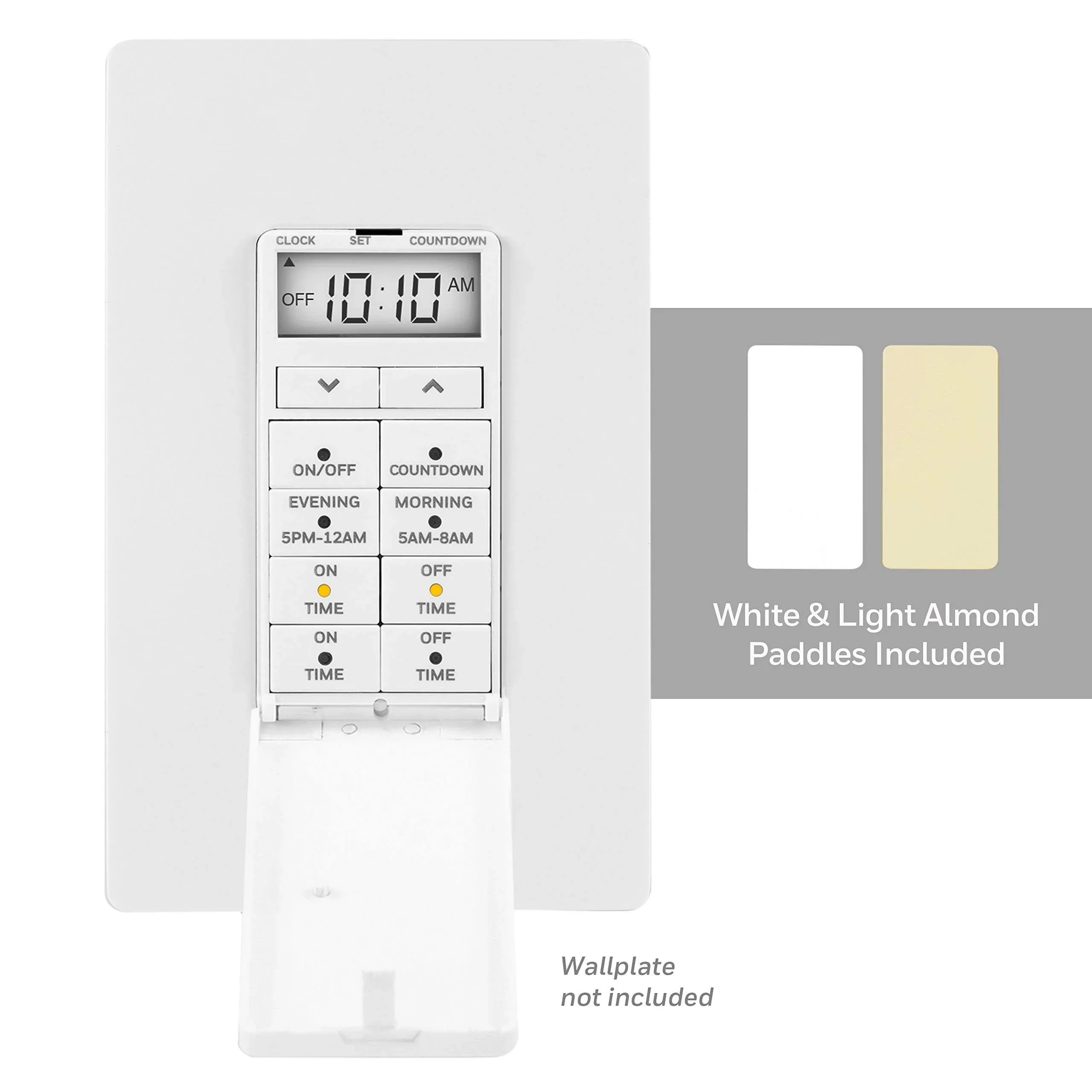 Honeywell 24-Hour Digital In-Wall Timer Switch, Door Cover, Programmable, Ideal