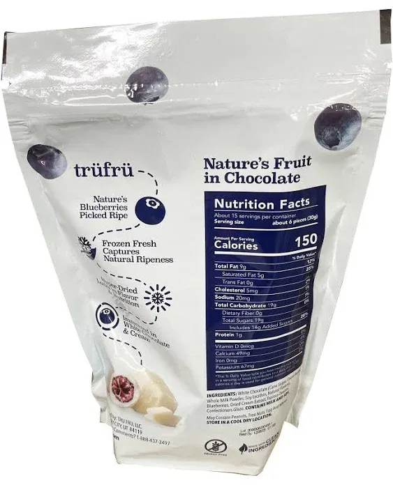 Tru Fru Nature’s Blueberries Hyper-Dried Fresh in Creme 16 oz. | ShelHealth