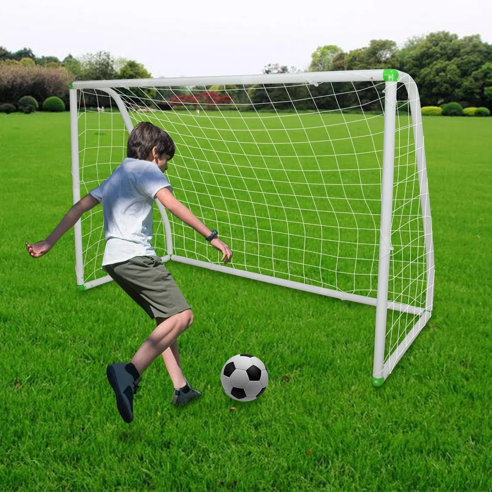 BIGOU 6'x4' Soccer Goals for Backyard Kids Portable Soccer Net with High-Strength ...