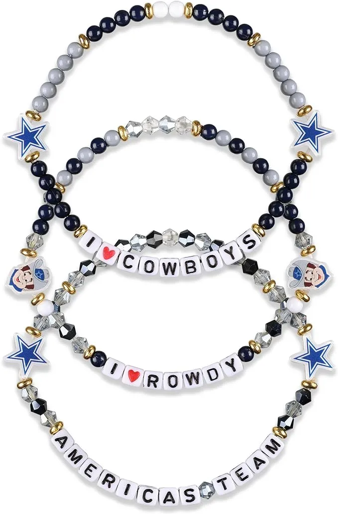 FOCO Dallas Cowboys NFL 3 Pack Team Friendship Bracelet