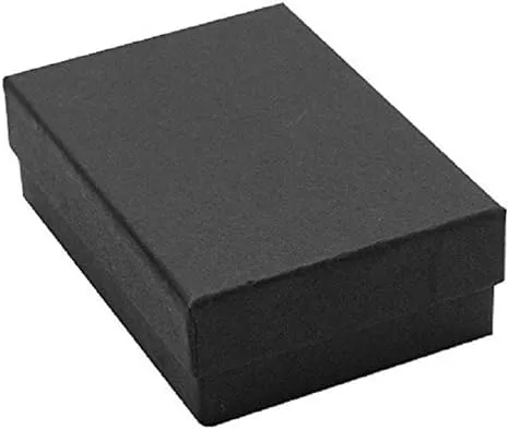 RJ Displays-20 Pack Cotton Filled Matte Black Paper Cardboard Jewelry Gift and