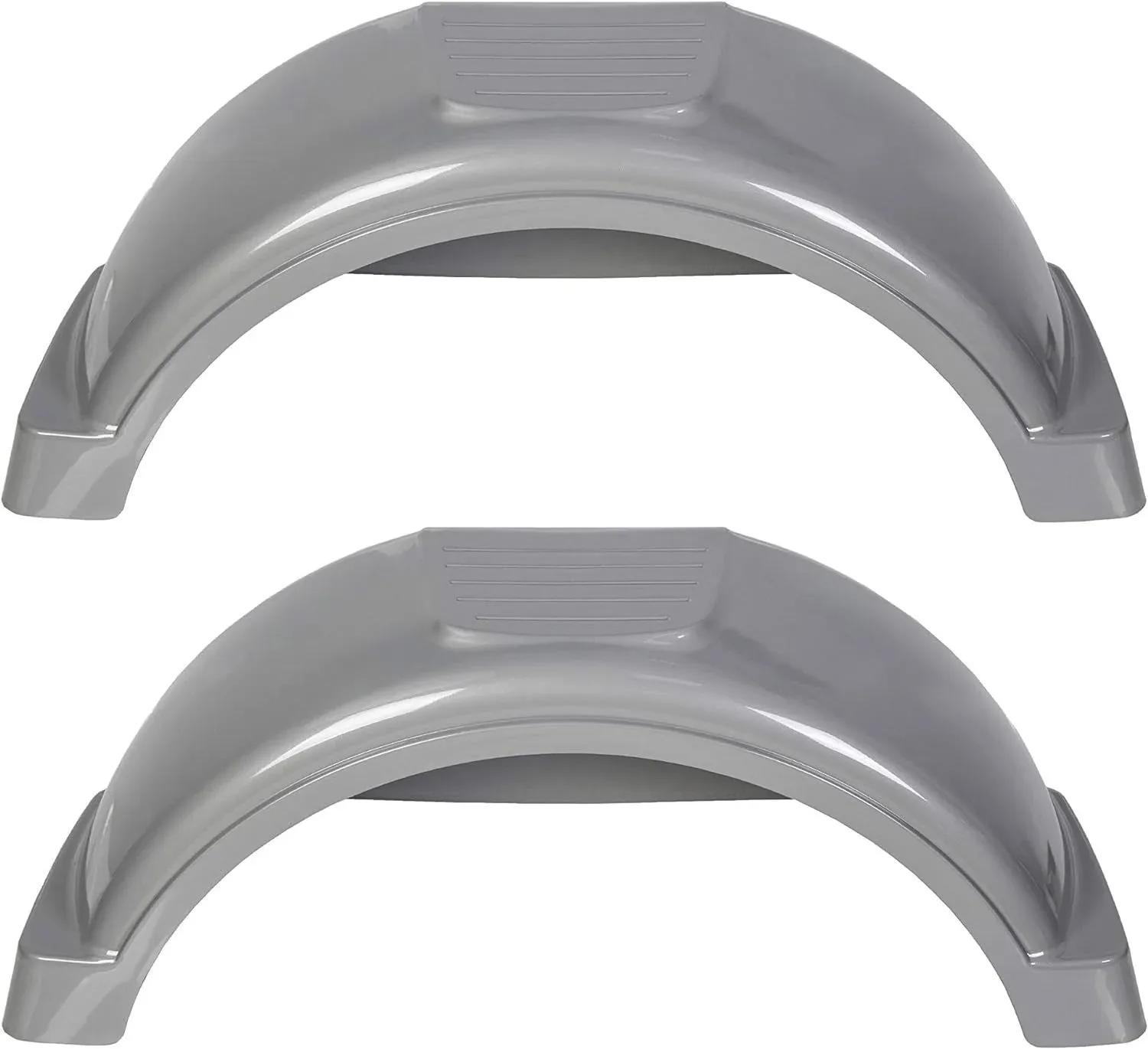 HECASA Set of 2 Single Axle Trailer Fenders 13" Wheels Tires Plastic Fender Top Step Skirt Boat w/o Step (Gray)