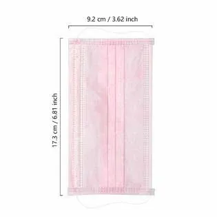 Wecolor 100 Pcs Disposable 3 Ply Earloop Face Masks, Suitable for Home, School, Office and Outdoors (Pink)