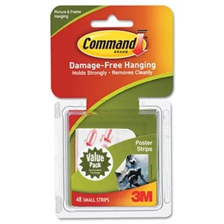 Command 17024VP Poster Adhesive Strip Value Pack, White, 48 Strips/Pack