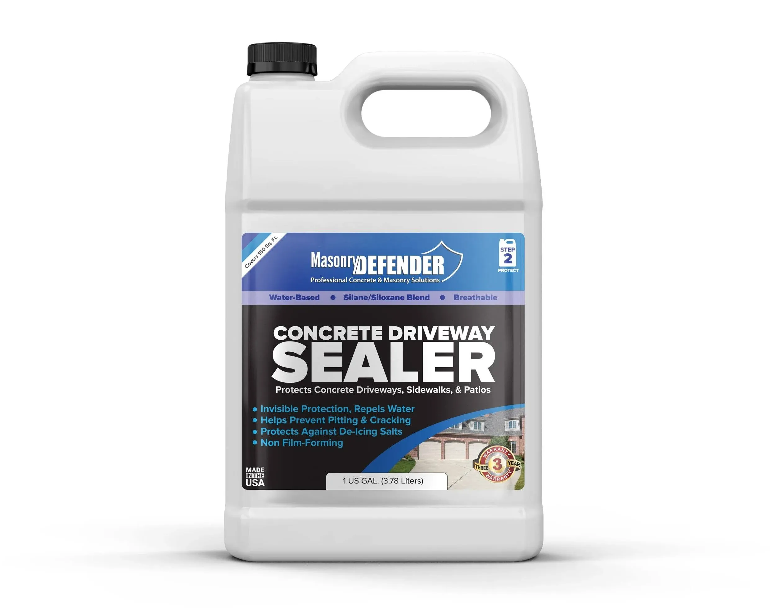 1 Gallon Penetrating Concrete Sealer for Driveways Patios Sidewalks - Clear W...