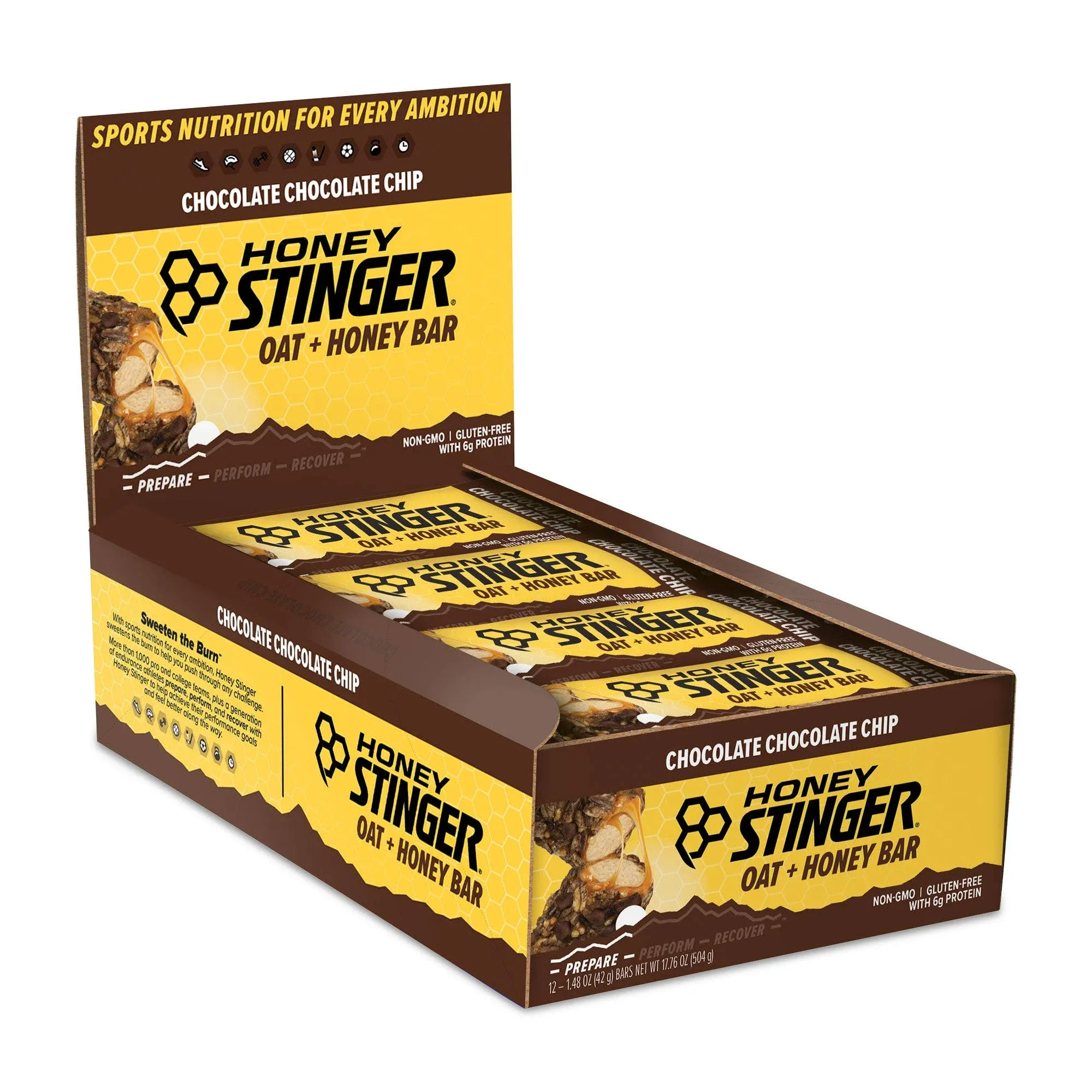 Honey Stinger Oat and Honey Bar Chocolate Chip Box of 12