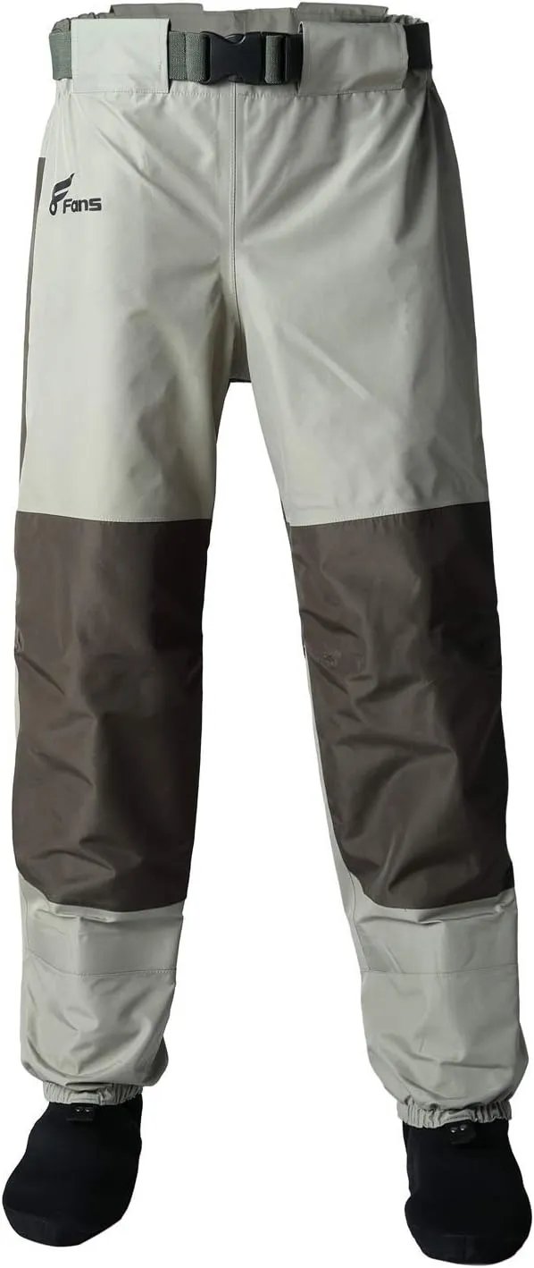 8 Fans Waist Waders 3-Ply Durable Breathable Waterproof Stockingfoot Insulated Wading Pants for Mens & Womens