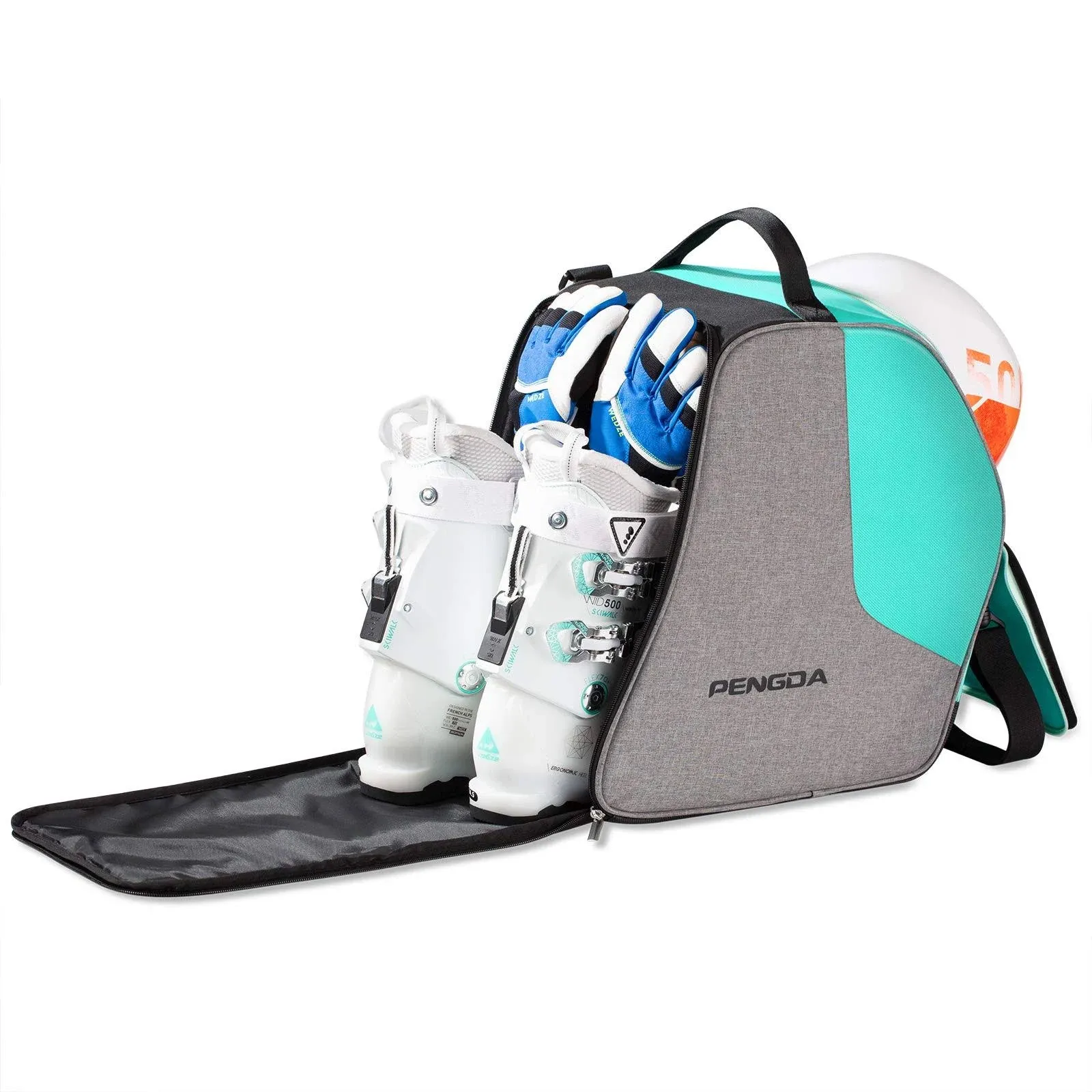 Ski Boot Bag - Boot Bag Kids Waterproof Ski Boot Snowboard Boot Bag Travel Ski Boot and Helmet Bag for Goggles, Gloves, Ski Apparel & Boot Storage (Dry& Wet Separate Compartments)