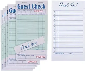 Guest Check Pads EP-3632-1 (10 Pads), Total 500 Green Waitress Notepad, Server Order Pads