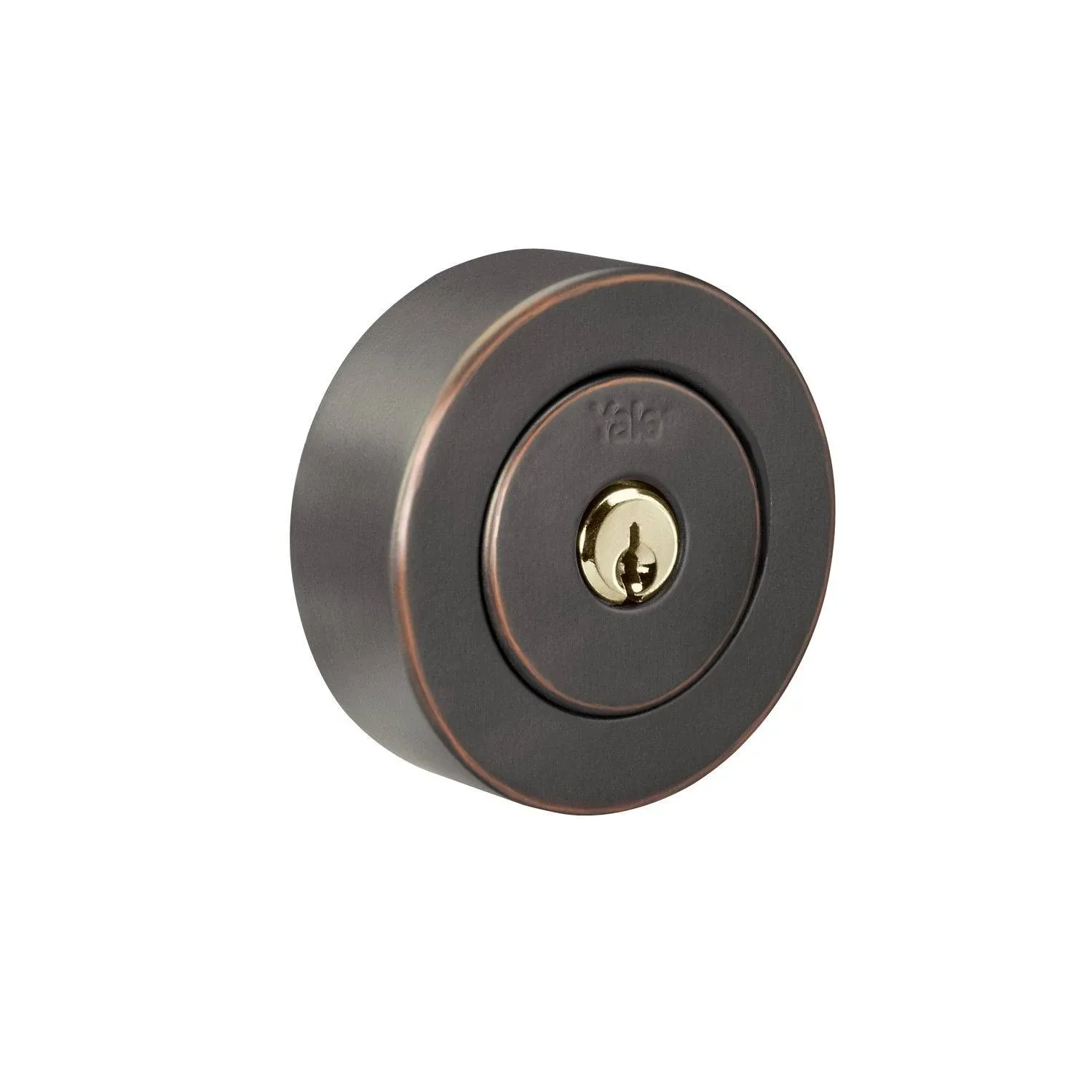 Yale Home 4881K19FR Flat Round Single Cylinder, Oil Rubbed Bronze Deadbolt