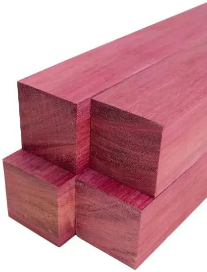 Purpleheart Lumber Square Turning Blanks - 2&quot; x 2&quot; (4 Pcs) (2&quot; x 2&quot; x 18&quot;)