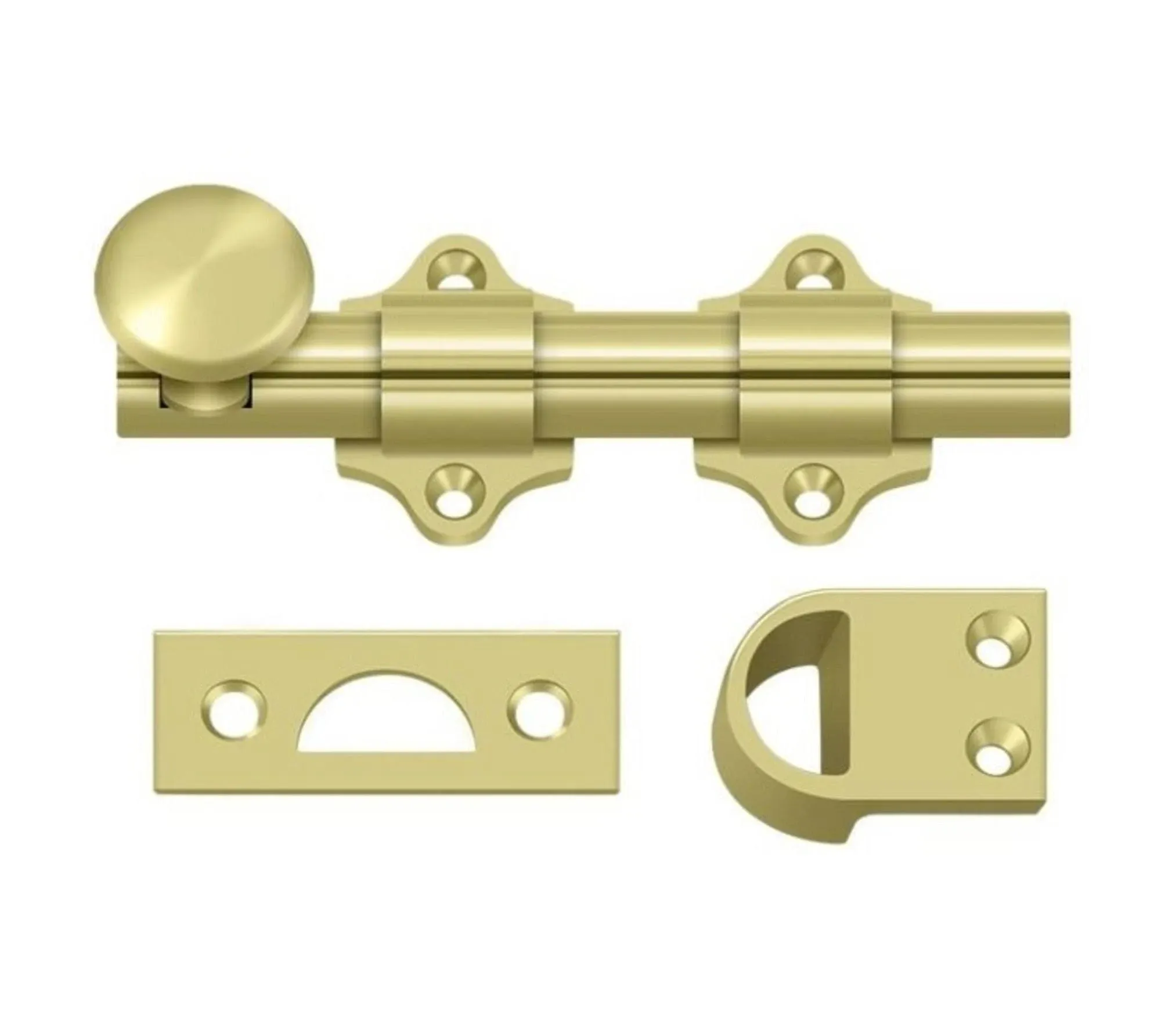 Deltana DDB425U3 4 inch Heavy Duty Dutch Door Bolt Polished Brass