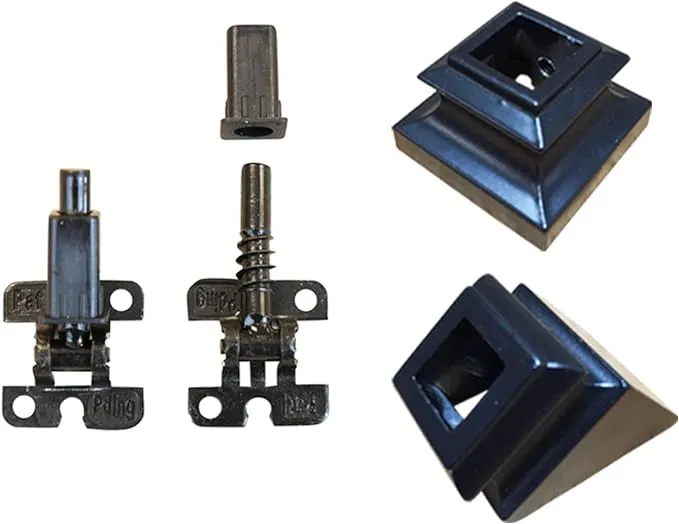 Adjustable Angle Connectors with Shoes for Easy Installation of 1/2" Hollow Metal Balusters (12 Connectors 12 Flat Shoes)