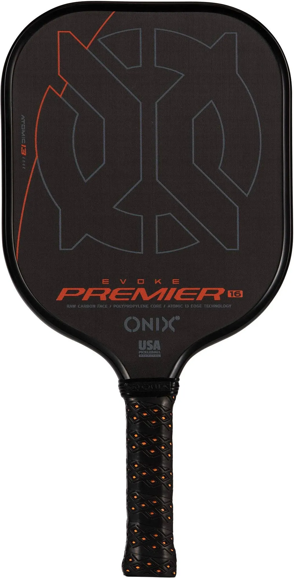 Onix Evoke Premier Pro Raw Carbon 16.mm Pickleball Paddle Callie Jo Smith Black