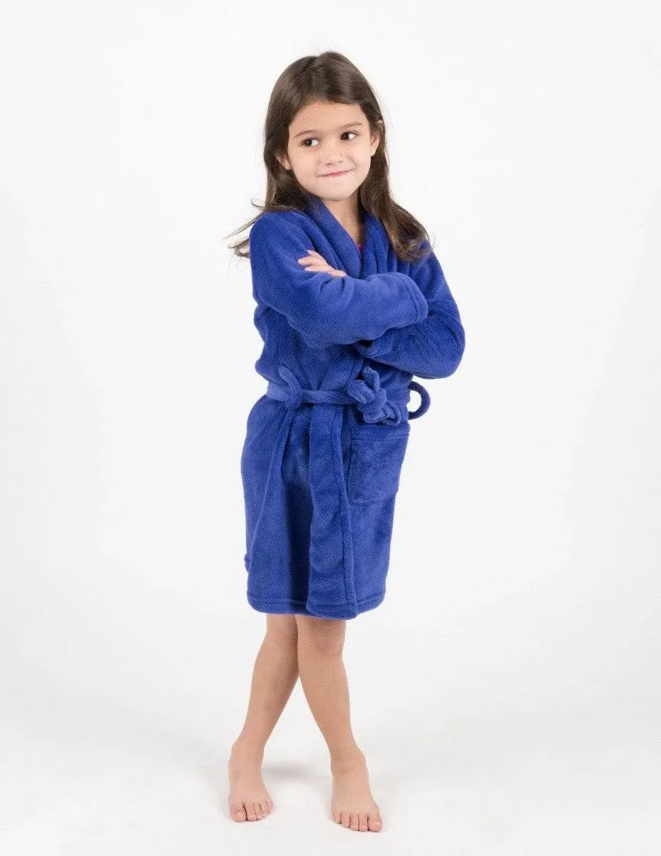 Leveret Fleece Shawl Collar Robe Blue / 14 Years